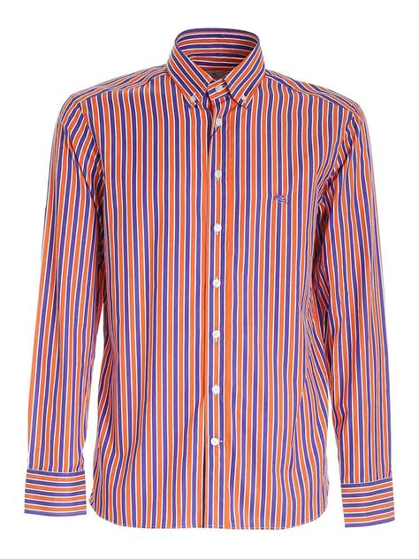 camicia versace arancione e viola